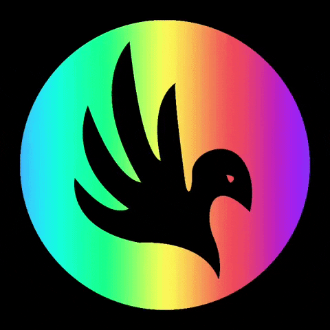 NXSMUSIC music logo rainbow dj GIF