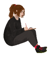 Girl Drawing Sticker by Lara Paulussen