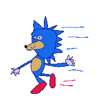Slam0ne running fast sonic coming Sticker