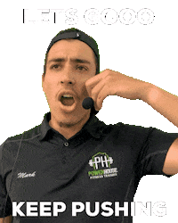 Lets Gooo Keep Pushing Sticker by Powerhouse Fitness Training