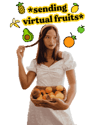 White Dress Fruit Sticker by withlovethebrand