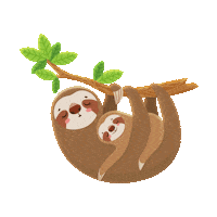 luamarinho animals mom tree lazy Sticker