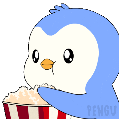 Pop Corn Sticker by Pudgy Penguins