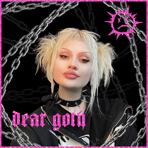 pinkukingdom glitter goth glitter graphic cassyette GIF