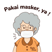 KataOma masker oma telurgabus kataoma Sticker