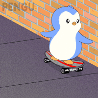 Skating On My Way GIF by Pudgy Penguins
