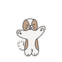 yu_art02 happy dog 犬 嬉しい Sticker