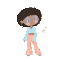 VaneGaBa girl disco shine afro Sticker
