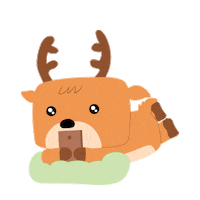 kotakata_ enjoy deer choco rebahan Sticker