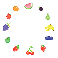 pastryplug pixel pixelart 8bit fruits Sticker