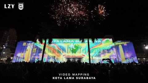 lzyvisual giphyupload building projection mapping video mapping GIF