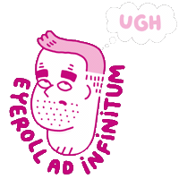 Bored Pink Sticker by Gabriel Ebensperger