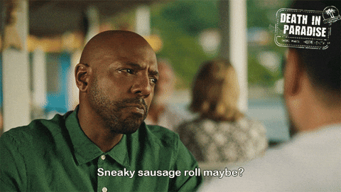 Sausage Roll GIF by Death In Paradise