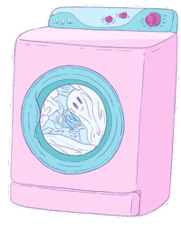 OniPress ghost laundry washing machine sheets GIF