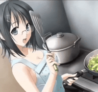 Anime Girl Cooking GIF