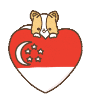 National Day Dog Sticker by corgiyolk