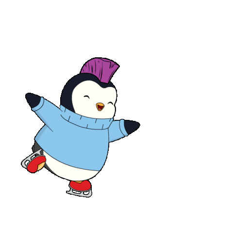 Happy Figure Skating Sticker by Pudgy Penguins