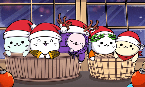 Merry Christmas Hug GIF by Sappy Seals