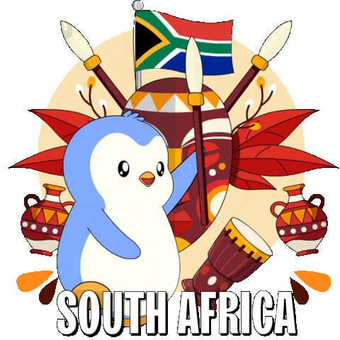 South Africa Penguin Sticker by Pudgy Penguins