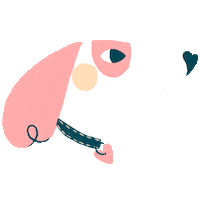 ChezVonnette dog rose doggo coeur Sticker