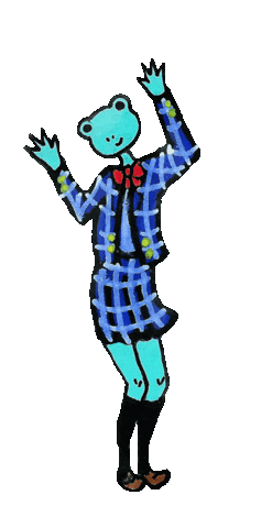 Frog Schoolgirl Sticker