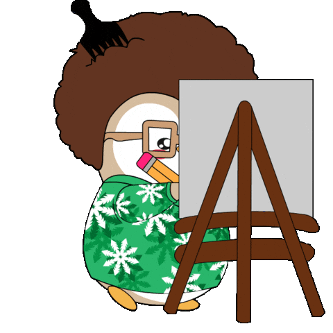 Art Think Sticker by Pudgy Penguins