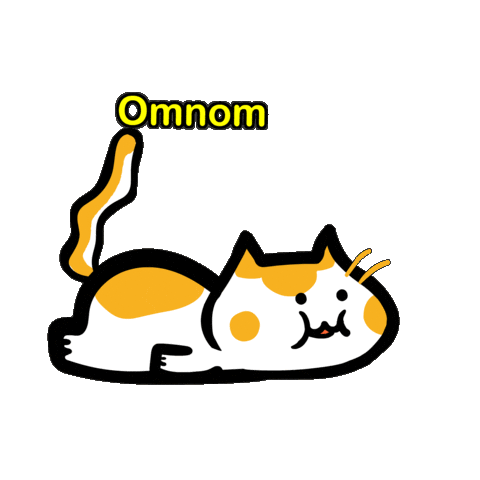 Eat Nom Nom Sticker by Poku Meow