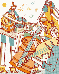 JorgeCha music illustration kids guitar GIF