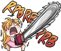 Angry Chainsaw Sticker by Jin