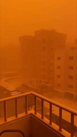 Dust Storm Turns Sky Over Kuwait Orange