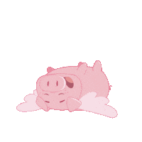 Tired Flying Pig Sticker by PositivelyPigasus