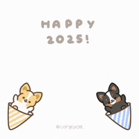 New Year Celebration GIF by corgiyolk