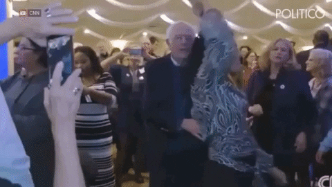 eringraceburns giphygifmaker giphyattribution dancing bernie sanders GIF