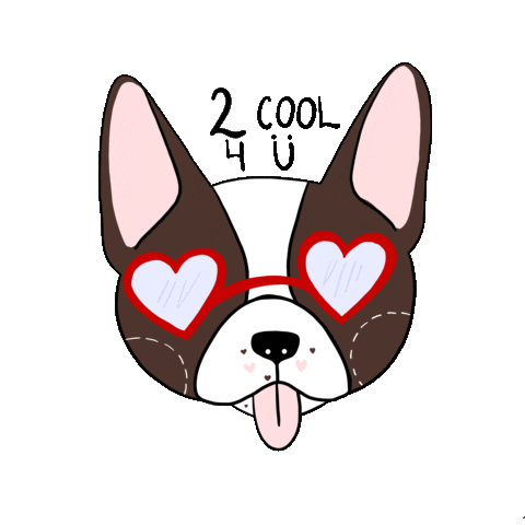 Misakitto art dog cool hearts Sticker