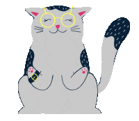 Happy Cat Sticker by Quarks