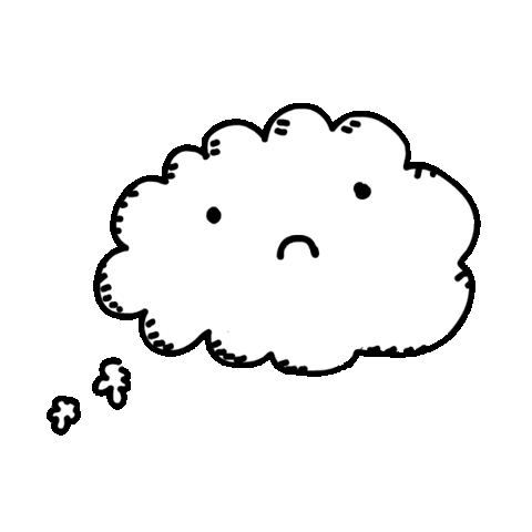 crackedego cute sad black and white cloud Sticker
