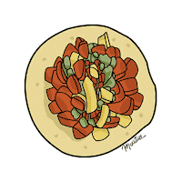 mexistuff taco pinata huevo concha Sticker