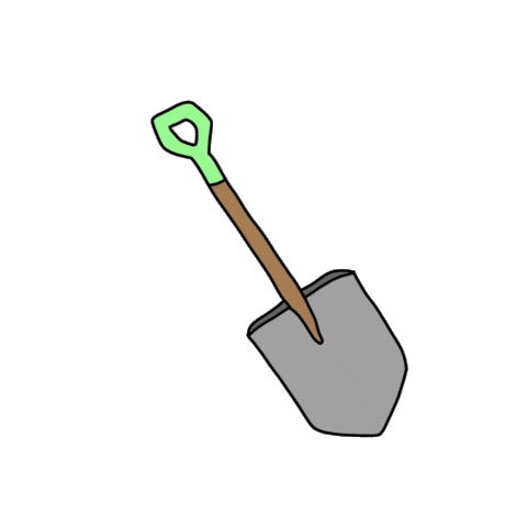 sapitamusic build dirt dig shovel Sticker