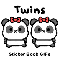 Twinning Panda Bear Sticker by Sticker Book iOS GIFs