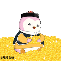 New Year Gold Sticker by Pudgy Penguins
