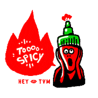 Burning Hot Sauce Sticker by HeyTVM