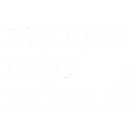 browndogfarmstudio logo white rachel catlett brown dog farm Sticker