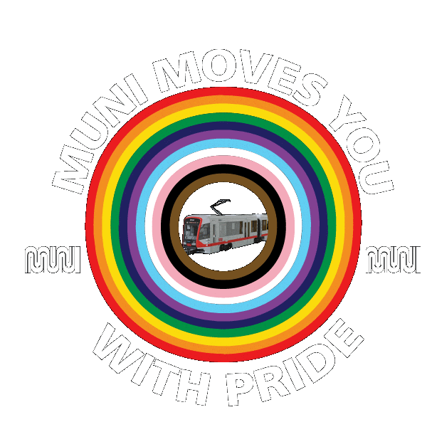 Public Transit Pride Sticker by SFMTA-Muni