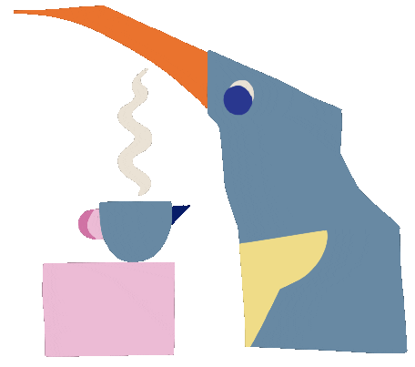 eva_gif giphyupload coffee bird cooking Sticker