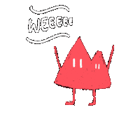 ForestCloudBev happy excited pink jump Sticker