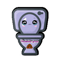 joxmiau kawaii purple poop toilet Sticker
