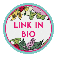 TheBrandnewstudio flowers link in bio the brand new studio pink and teal Sticker