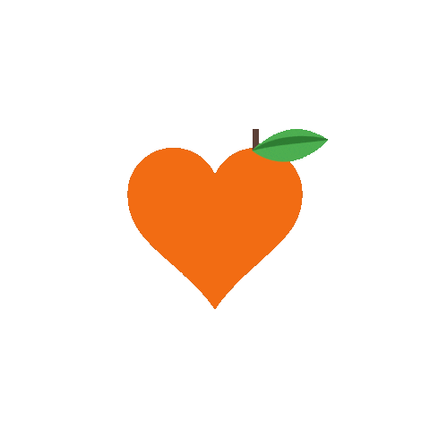 Orange Fruit Heart Sticker by Ateliercologne