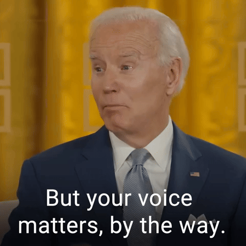 But your voice matters, by the way.