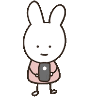 with_minee love happy phone rabbit Sticker